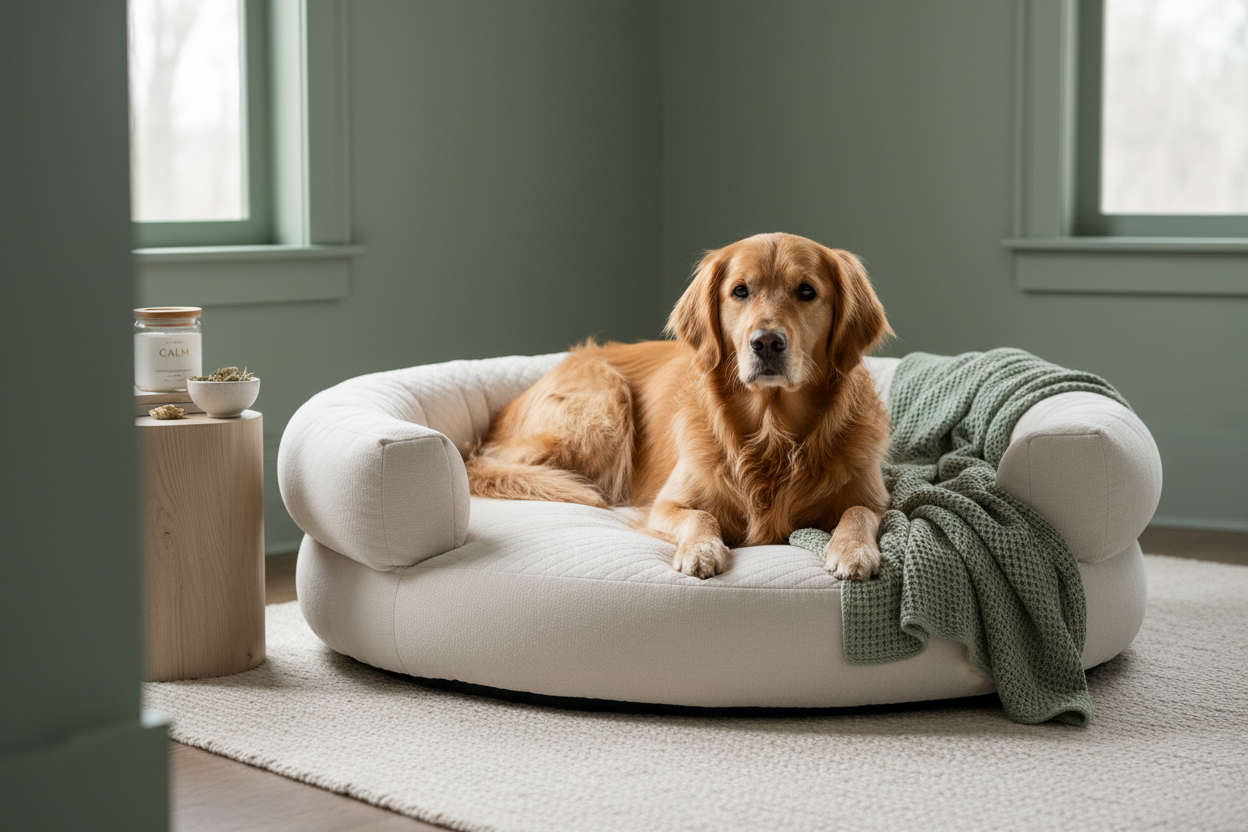 Calm Dog on Bed